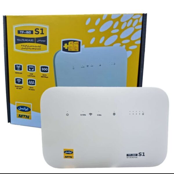 مودم 4G/TD-LTE ایرانسل مدل TF-i60 S1 همراه با 200 گیگ اینترنت یکساله